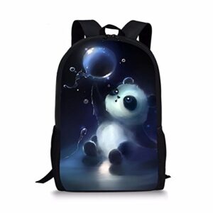 dellukee cartoon school backpacks for girls panda pattern cute lightweight daypack book bag one_size