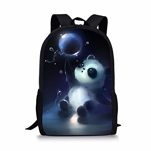 Dellukee Cartoon School Backpacks For Girls Panda Pattern Cute Lightweight Daypack Book Bag One_Size