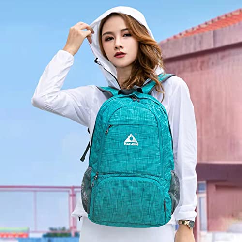 PLAY KING Foldable Waterproof Lightweight Backpack for Shopping Travel or Hiking, for Men or Women