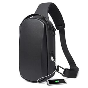 bange sling bag for men,safe protect hard shell crossbody bag,one strap travel sling backpack,waterproof hiking biking shoulder bag for men and women…