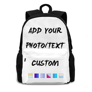 custom backpack,personalized men and women travel knapsack add your photo/text, customized laptop school bag for boy girl one size