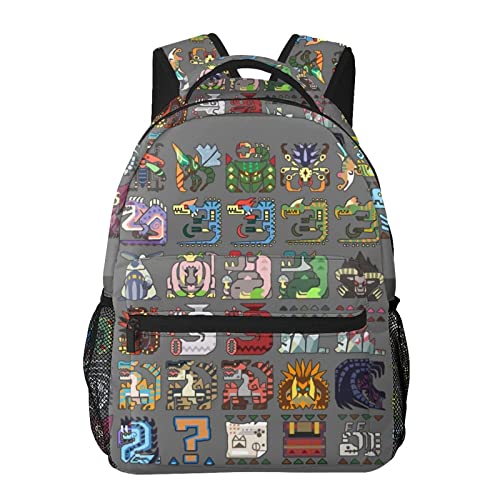 Monster Hunter Backpack,Travel Casual Daypack for Men Women,Multifunction Outdoor Sports Bag