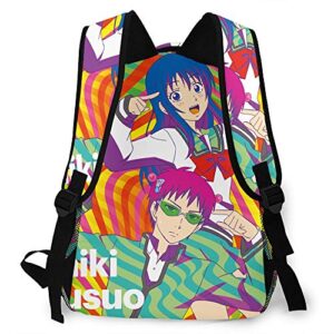 The Disastrous Life of Saiki-K Backpack Laptop Bag School Bookbag Leisure Travel Camping Outdoor Backpack for Girls Boys