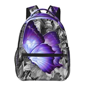 ognot purple butterfly backpack for school,large travel backpack,lightweight school bag college laptop backpack for men women