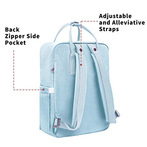 KALIDI Casual Backpack for Women,15 Inches Laptop Classic Backpack Camping Rucksack Travel Outdoor Daypack College School Bag (Light Blue)