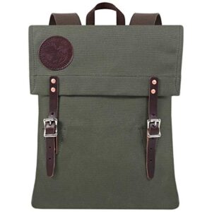 duluth pack duluth minn scout pack, canvas travel bag | handcrafted rugged backpack | premium american leather for outdoor, hiking, weekend, men, women, and more – wax olive drab