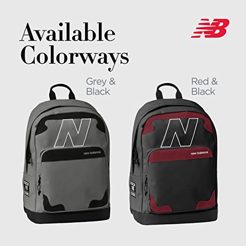 Concept One New Balance Laptop Backpack, Legacy Travel Bag for Men and Women, Grey, One Size