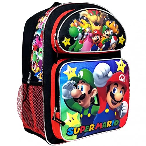 Super Mario Bros 16 Inches Large School Backpack