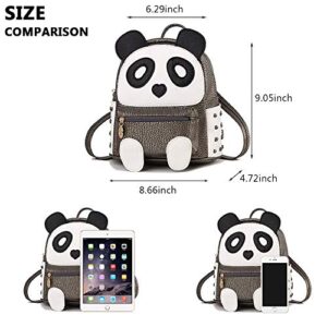 Fashion Cute PU Rivet Mini Casual Style Panda Backpack for Girls