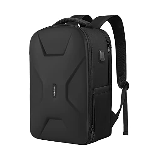 MOSISO 15.6-16 inch 35L Laptop Backpack with USB Charging Port for Women Men, Waterproof Hardshell Travel Business Computer Bag College School Bookbag, Anti-Theft Daypack with Luggage Strap, Black