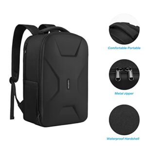 MOSISO 15.6-16 inch 35L Laptop Backpack with USB Charging Port for Women Men, Waterproof Hardshell Travel Business Computer Bag College School Bookbag, Anti-Theft Daypack with Luggage Strap, Black