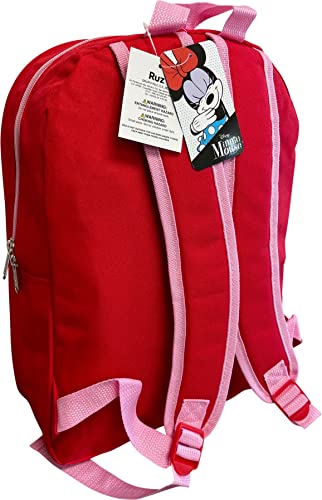 Ruz Minnie Mouse 15" School Bag Backpack (Red-Pink)