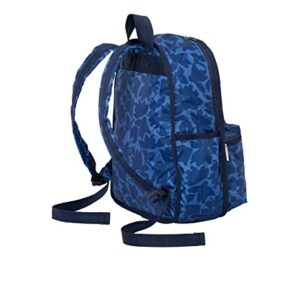 LeSportsac Flower Petals Basic Backpack/Rucksack, Style 7812/Color F976, Navy Blue Flower Petals Artfully Arranged in Modern Abstract Style Design, Slate Blue Bag