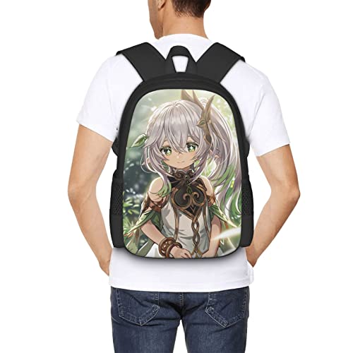 Puzona Genshin Impact Anime -Nahida Game Backpack Classic Casual Daypack Fashion Printed Bookbags Outdoor Sports Bag 17inch