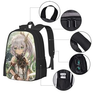 Puzona Genshin Impact Anime -Nahida Game Backpack Classic Casual Daypack Fashion Printed Bookbags Outdoor Sports Bag 17inch