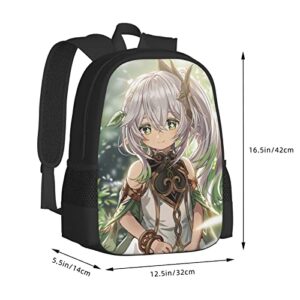 Puzona Genshin Impact Anime -Nahida Game Backpack Classic Casual Daypack Fashion Printed Bookbags Outdoor Sports Bag 17inch