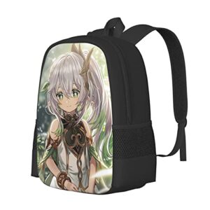 Puzona Genshin Impact Anime -Nahida Game Backpack Classic Casual Daypack Fashion Printed Bookbags Outdoor Sports Bag 17inch