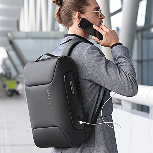 NYF3UFA Travel Laptop Backpack, Business Anti Theft Slim Durable Laptops Backpack with USB Charging Port, 15.6 Inch Notebook(Black)