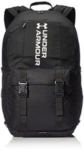 under armour adult gametime backpack, black (001)/white, one size fits all