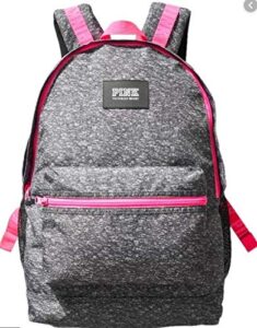 sold out online – – full size – grey marl with hot pink accents. – collegiate backpack, campus backpack – back to school –
