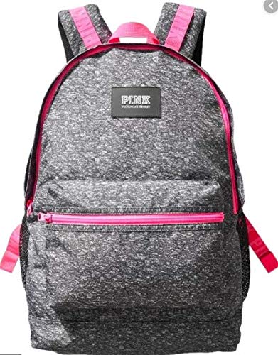 SOLD OUT ONLINE - - FULL SIZE - GREY MARL WITH HOT PINK ACCENTS. - COLLEGIATE BACKPACK, CAMPUS BACKPACK - BACK TO SCHOOL -