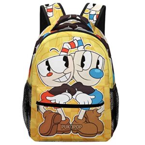 zqiyhre lightweight cupx-head backpack diy cartoon anime waterproof sports daily backpacks for teenagers