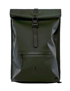 rains roll top rucksack green one size