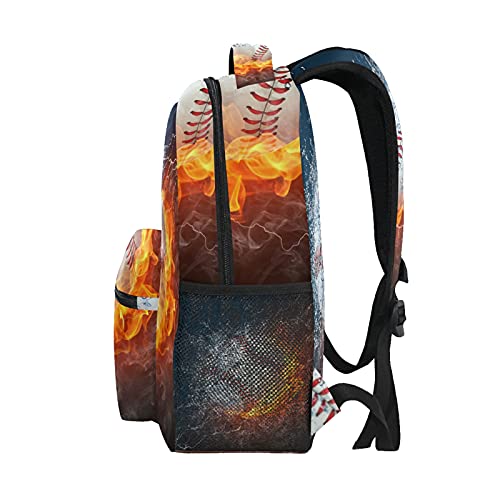 Kcldeci Baseball Kids Backpack for Boys Girls , Baseball School Backpacks Bookbag Elementary School Bag Book Bag Daypack Travel Bag