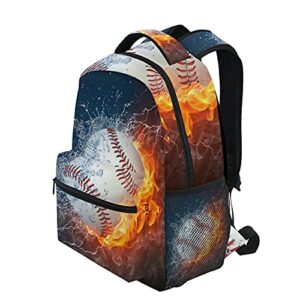 Kcldeci Baseball Kids Backpack for Boys Girls , Baseball School Backpacks Bookbag Elementary School Bag Book Bag Daypack Travel Bag