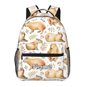 personalized capybara backpack for school custom name boys girls schoolbag