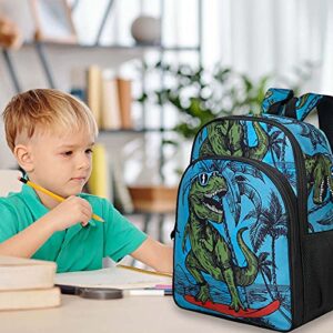 gxtvo 3PCS Dinosaur Backpack Boys, 16" Kids Preschool Elementary Dino Bookbag and Lunch Box