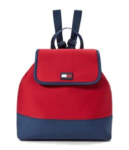 tommy hilfiger ricky ii flap backpack neoprene tommy red one size