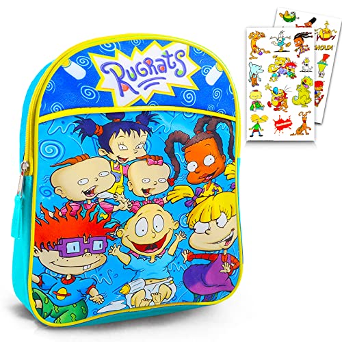 Nick Shop Nicktoons Rugrats Mini Backpack For Kids,Bundle With 11 inch Rugrats School Bag and Stickers (Rugrats Reptar School Supplies Set)