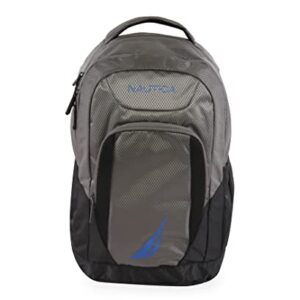 Nautica Sail Laptop Backpack, Grey/Blue, One Size