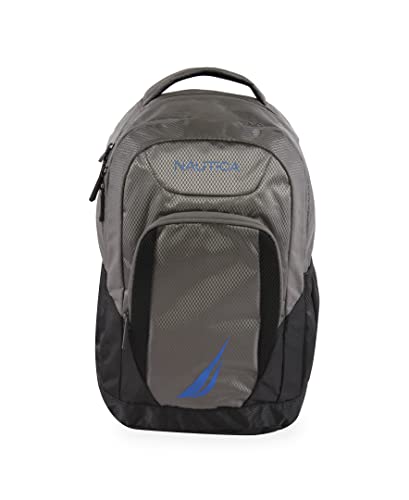 Nautica Sail Laptop Backpack, Grey/Blue, One Size