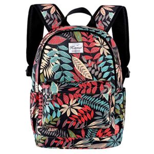kamo backpack for girls – fashion floral schoolbag college student cute bag lightweight daypacktravel bag for women, men, teens