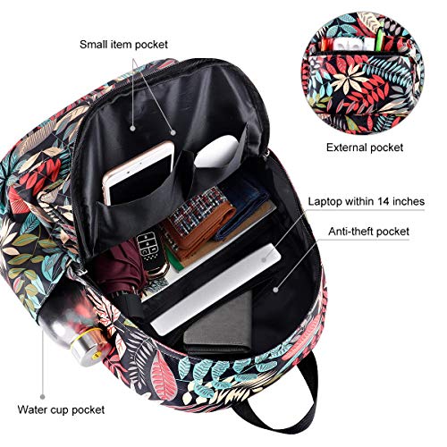 KAMO Backpack for Girls - Fashion Floral Schoolbag College Student Cute bag Lightweight DaypackTravel Bag for Women, Men, Teens