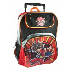 bakugan rolling backpack – bakugan full size wheeled backpack ( red )