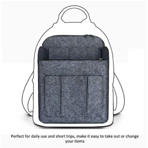 APSOONSELL Large Backpack Organizer Insert Felt Bag Organizer with Zipper Backpack Shaper Foldable Tote Organizer for Rucksack Shoulder Bag, Gray, XL