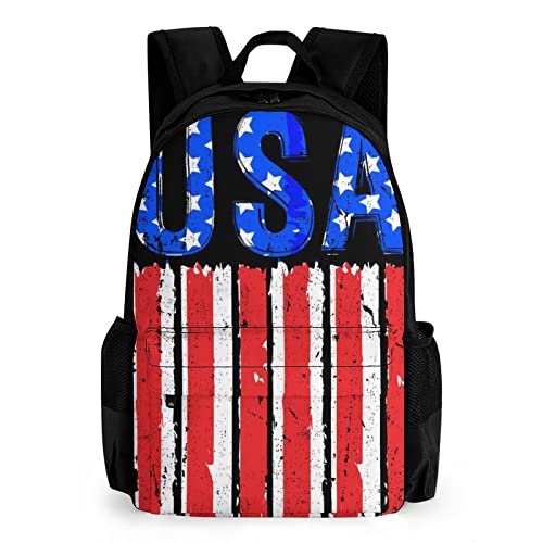 Back to School - Travel Hiking Bag & Day Pack Gym Outdoor Hiking Bag Big Capacity Backpack Cool USA American Flag Art Casual College School Daypack for Men Women Girls Boy