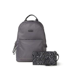 baggallini manhattan central park backpack smoke/faux python one size