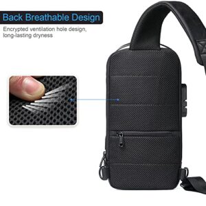 Konelia Anti-Theft Sling Chest Bag Backpack Waterproof Crossbody Shoulder Bag Travel Casual Daypack with USB Charge Port