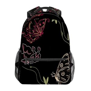 no butterfly graffiti backpack school book bag laptop backpacks travel hiking camping day pack