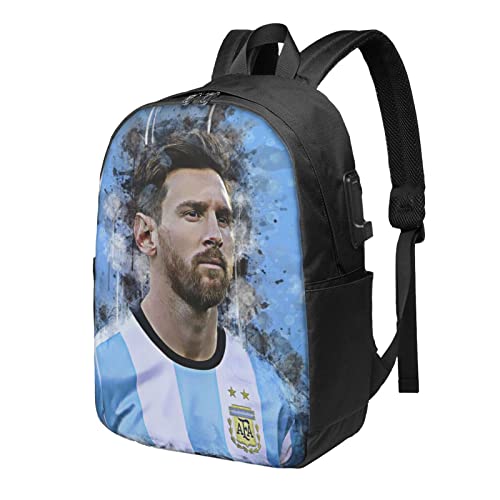 King Of Argentina #10 Messi Classic 17 Inch Laptop Backpack Large Capacity College Backpacks School Bookbags For Women Men