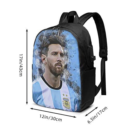 King Of Argentina #10 Messi Classic 17 Inch Laptop Backpack Large Capacity College Backpacks School Bookbags For Women Men