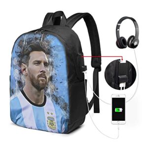 King Of Argentina #10 Messi Classic 17 Inch Laptop Backpack Large Capacity College Backpacks School Bookbags For Women Men