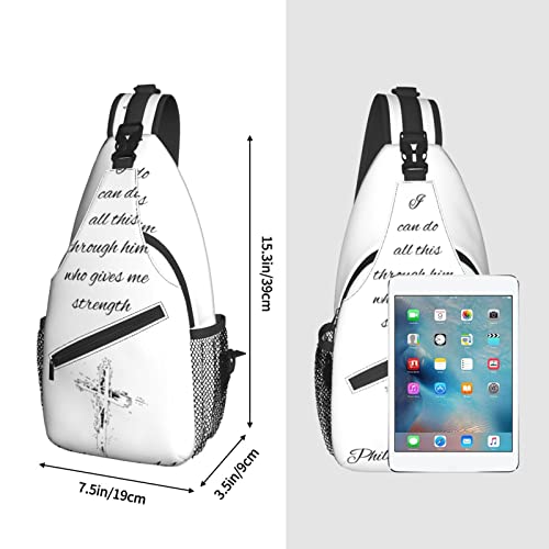 Christ Bible Sling Bag Crossbody Chest Daypack Casual Backpack Jesus Cross Shoulder Bag CasualDaypacks