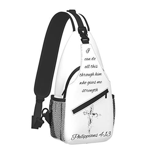 Christ Bible Sling Bag Crossbody Chest Daypack Casual Backpack Jesus Cross Shoulder Bag CasualDaypacks