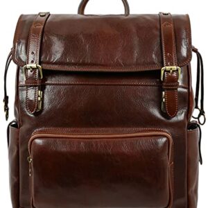 Time Resistance Leather Backpack Travel Bag Carry On Full Grain Real Leather Bag