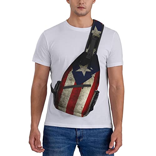 Puerto Rico Sling Bag Puerto Rico Flag Crossbody Chest Daypack Casual Backpack Puerto Shoulder Bag